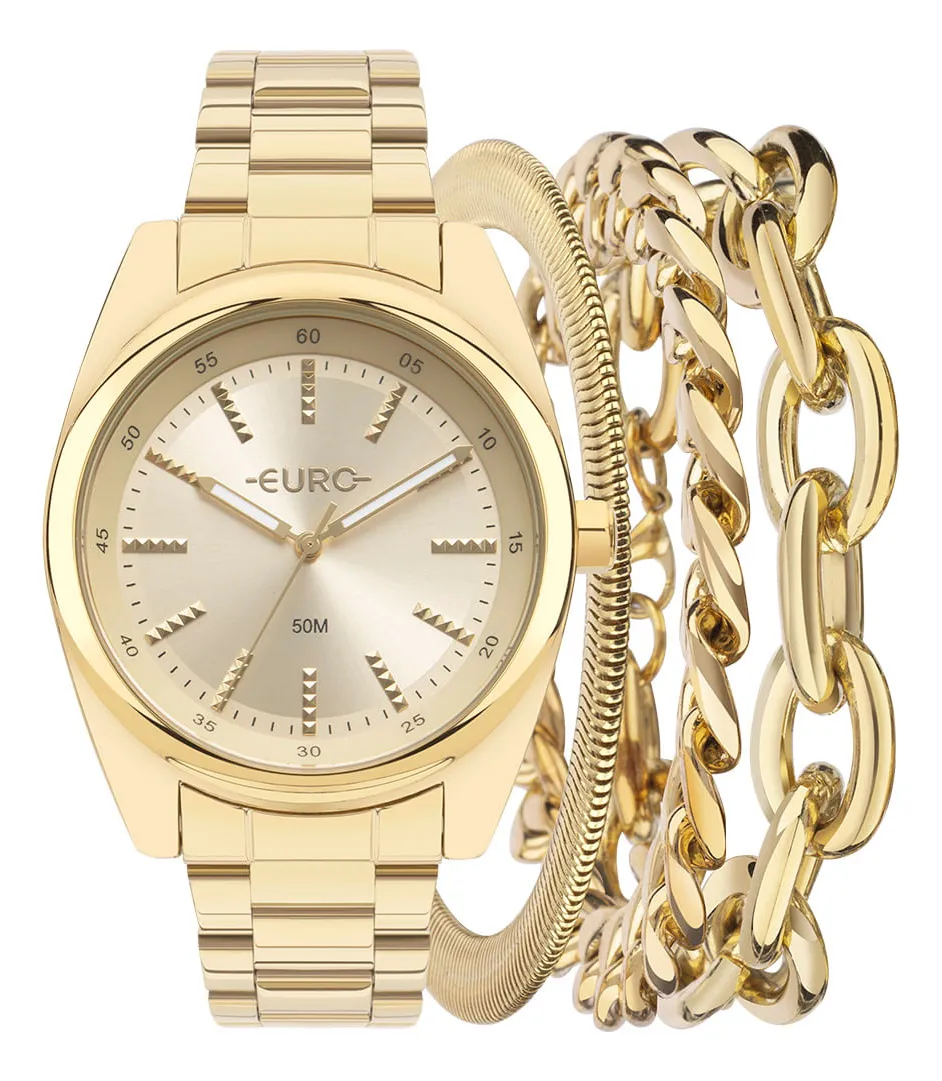 kit euro dourado pulseiras